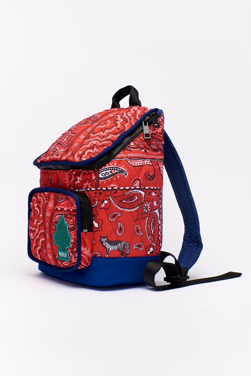 Red top bandana backpack