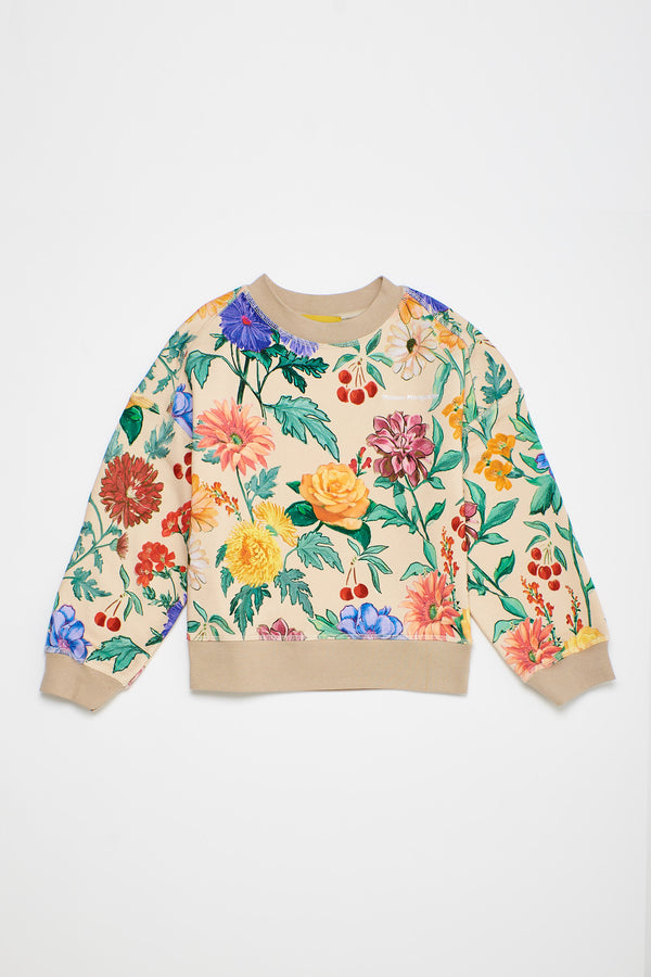 Vintage Flowers Sweatshirt Beige