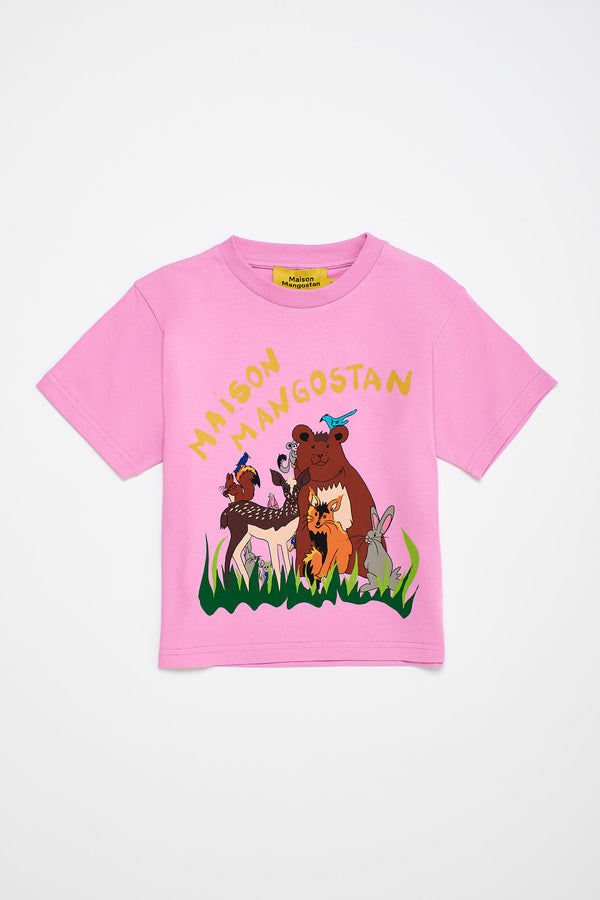 Forest Family Short Sleeve T-shirt Pink