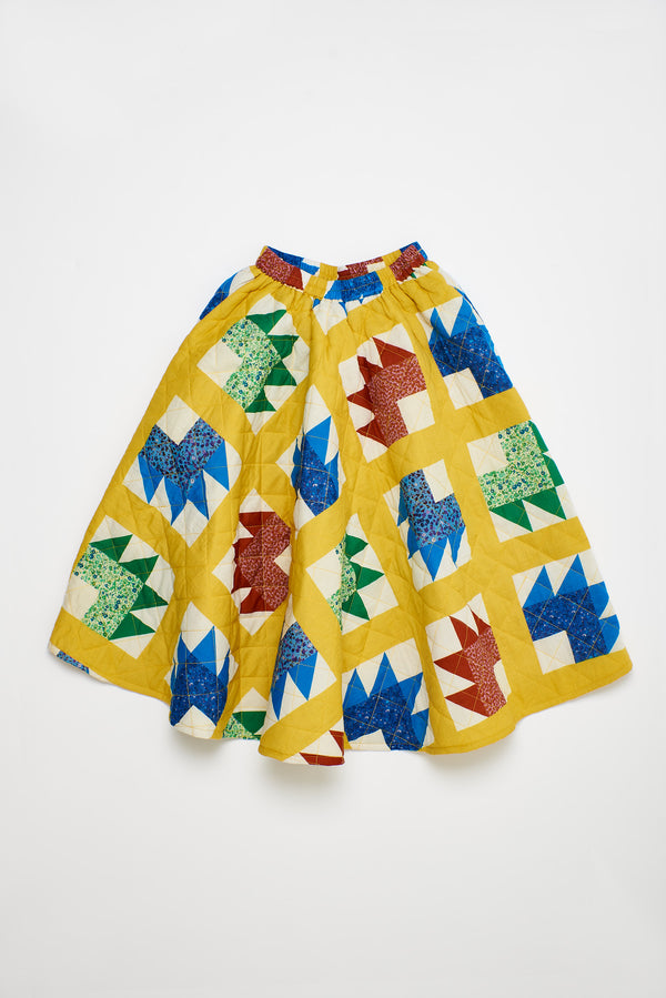 Patchwork Skirt Yellow