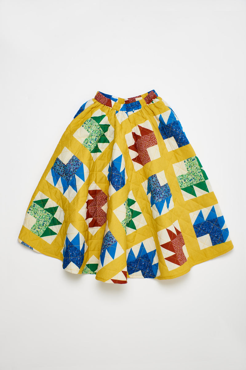 Patchwork Skirt Yellow