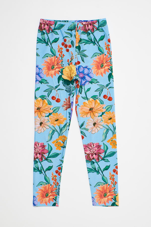 Flowers Leggings Light Blue